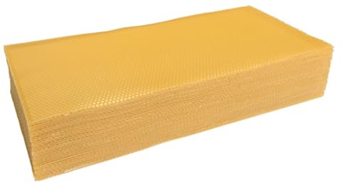 YRREATY 30pcs Bee Hive Foundation Sheets, Deep Beeswax Foundation Sheets for Bee Frames Beekeeping Tools 41.5x19.5cm