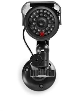 Nedis Telecamera di sicurezza finta per esterni, alimentata a energia solare, con LED lampeggiante e design a proiettile IP44, colore nero