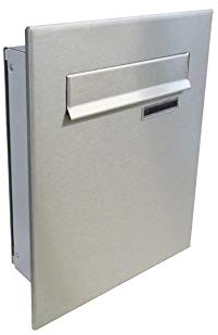 A-046 Edelstahl Design Durchwurfbriefkasten mit Namensschild (Tiefe: 10 cm)- LETTERBOX24.de