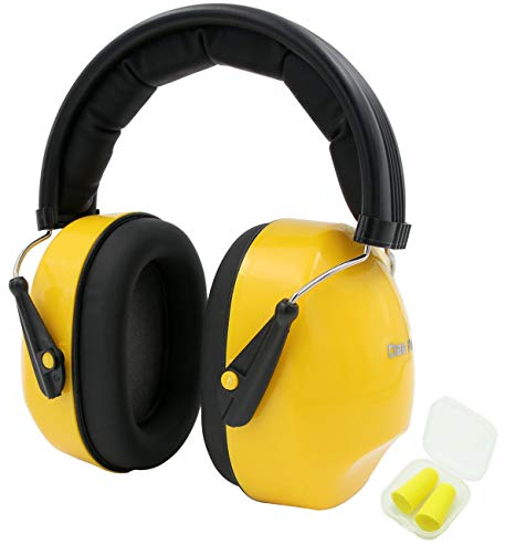 Dee Plus Adult Ear Defenders, SNR 35 dB, Shooting Noise Cancelling Headphones, Sound Blocking Ear Muffs, Soundproof Hearing Protector for Autism, Construction, Yard Work, Firework -Yellow