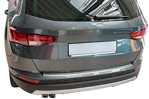 Recambo Protection de seuil de Chargement en Acier Inoxydable Mat Compatible avec Seat ATECA - À partir de 2016 - avec Rebord - Qualité supérieure