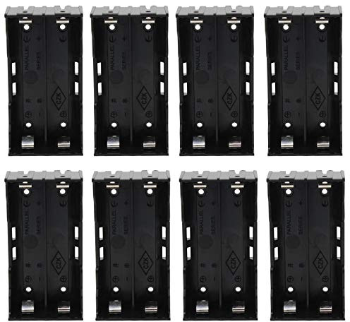 GTIWUNG 8 st 2 × 3,7 V 18650 batterihållare låda plast förvaringslåda med 4 stift (2 solts) + 2 Pz 18650 plastbatterilåda