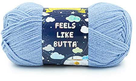 Lion Brand Yarn Feels Like Butta, Soft, Worsted Weight Yarn for Knitting, Crochet, and Crafts, Periwinkle, 1 Pack