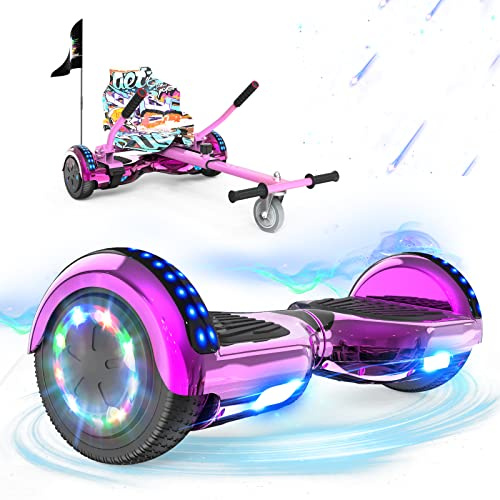 RCB Hoverboard 6.5 Auto-Equilibrio para Niños, de Auto-Equilibrio Hoverboards con Luces Led Integradas y Bluetooth, Hoverkart Go-Kart, Regalo para Niños y Adultos