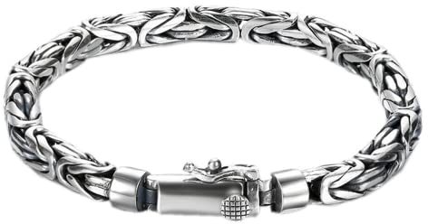 YANYUESHOP Königsarmband für Herren aus Sterlingsilber mit 7 mm Breite