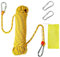 YKUKIZEE 20 M Climbing Rope 10 mm Thick, Multifunctional Outdoor Rope with 2 Carabiners, Yellow Cord Safety Rope for Hiking Camping Caving Fishing Exploration Rescue Emergency Escape