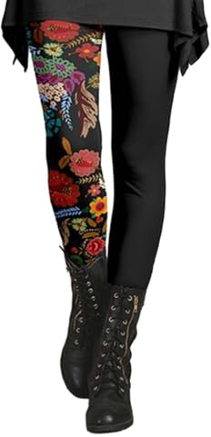 Legging Femme Taille Haute Elastique - Vintage Couleur Pantalon Sport À Taille Haute Hiver Pants Collants Mode Chaud Legging De Sport Long Jogging Vêtement Imprimé Multicolore Thermiques