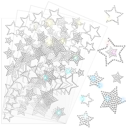 Stjärna klistermärken 7 storlekar glitter silver etiketter självhäftande stjärna kristall glitter strass klistermärken för pyssel glittrande etiketter för gåva dekoration klänning lapp möbler