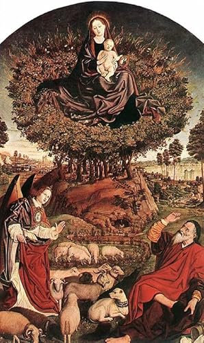 DLZJYIQV Célèbre Reproduction de l'affiche Peinture d'art Mural le buisson ardent Nicolas Froment Affiche Artistique Pour la Décoration Murale 60x90cm