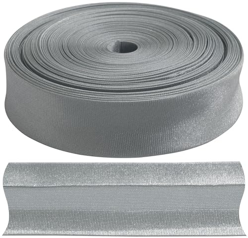 AERZETIX - C77297 - Cinta al sesgo plegada 9 metros x 15mm - en poliéster - color gris claro-verde