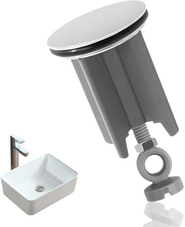 40mm Pop Up Sink Plug, Pop Up Basin Plug Replacement, Bathroom Basin Sink Plug, Replacement Drain Pop-Up Plug, Adjustable Height 66mm-83mm for for Bathroom Kitchen Washbasin Lavatory