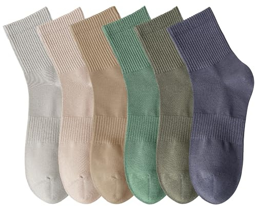 MAGIARTE Chaussettes Athlétiques Homme Coton Mini-Crew Respirantes Anti-Odeur avec Soutien de la Voûte Plantaire pour Course à Pied - Lot de 6 Paires(Couleurs#03L) FR