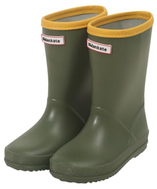 Botas de lluvia para niños, botas de agua de media pantorrilla, suela suave, ligeras, unisex, con construcción impermeable, ajuste cómodo, calzado de lluvia para exteriores, 01 Verde, 32 EU