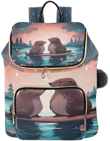 KAAVIYO Castor De Dessin Animé Enfants Sac à Dos Tendance pour étudiants,Sac à Bandoulière pour Livres,Sac de Voyage pour Jeunes