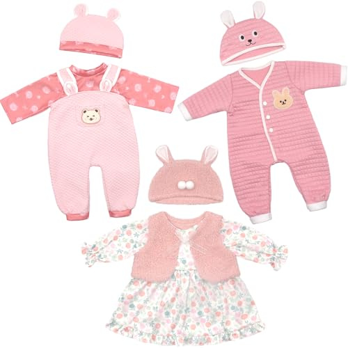 Ropa para muñecas de 50-55 cm con abrigo, 3 paquetes
