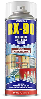 Action Can 1855 Model RX-90 Red Oxide Anti Rust Primer Spray, 500 mL Aerosol