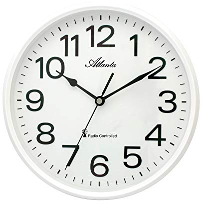 Selva Atlanta Funkwanduhr – weiß – Ø 25,5 cm