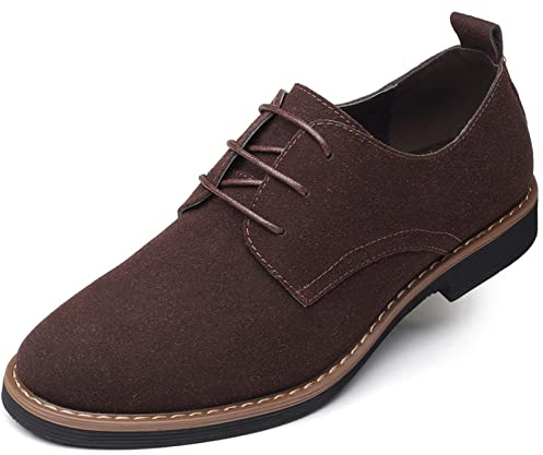 Remxi Hommes Derby Oxfords et Derbies Dressing Suede Chaussures Classiques à Lacets Casual Brogues Business Chaussures Marron 39 EU