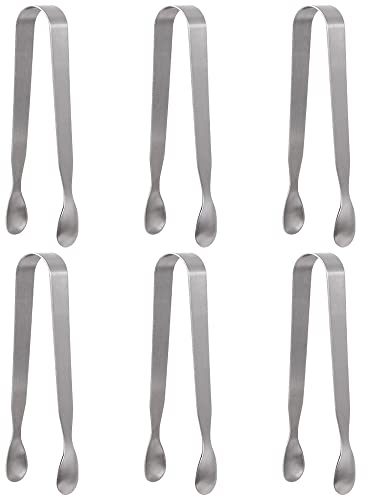 6 Pezzi Mini Pinze per Servire in Acciaio Inox Pinze Piccole Multiuso Pinze per Zucchero Ghiaccio Pinze per Gadget da Cucina Pinze per Tea Party, Caffè, Cucina, Bar, Barbecue, Buffet