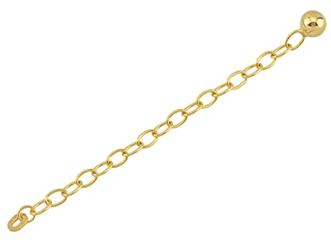 NKlaus 1x 7cm Verlängerungskette 14 Karat Gelb Gold 585 Ankerkette mit Kugel für Halskette 12969