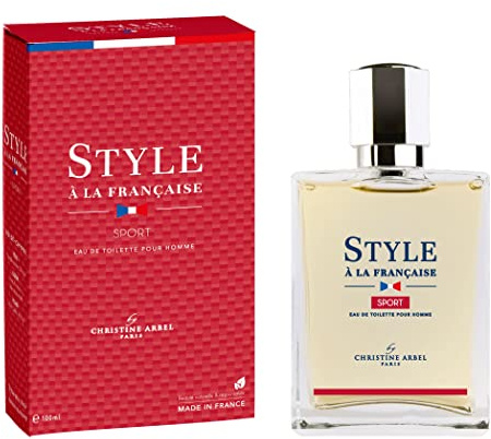 Christine ARBEL - Eau de Toilette Style à la Française SPORT - Parfum pour Homme - Vaporisateur 100ml Fabriqué en France