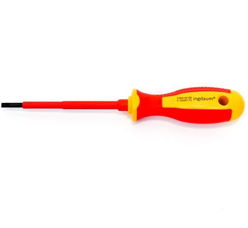 INGDAUM® VDE Schlitzschraubendreher, isoliert gegen 1000 V, für den professionellen Elektriker, Mechatroniker und Kältetechniker (0.8 * 4.0 * 100 mm)
