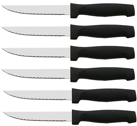 CUPERINOX Couteaux à viande | Couteaux de table | Couteaux à steak | Manche en polypropylène | Acier inoxydable | 11 cm | Passe au lave-vaisselle… (6)