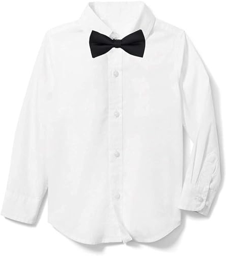 LOLANTA Vit finskjorta för barn, skoluniform, oxfordskjorta, långärmad, knäppt, smal passform, Vit, 2-3 år