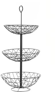 FRUTERO METAL 28X28X58 GEOMETRICO NEGRO
