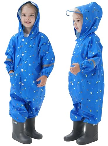 Temhou Tuta Impermeabile Bambini Tuta Pioggia Bambina Antipioggia con Cappuccio Poncho Impermeabile Ragazze Giacche da Pioggia