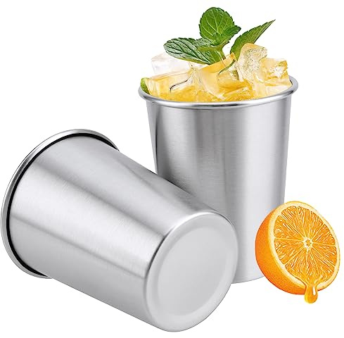 ZOENHOU 6Pcs 500ml Stainless Steel Cup, 17oz Reusable Metal Beer Cup, Stackable Mugs Shatterproof Drinking Cups for Party, Travel, Camping