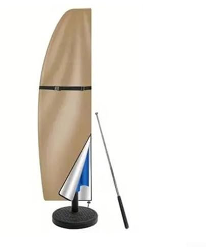 Copertura per ombrellone, impermeabile, in tessuto Oxford 210D, con cerniera, adatta da 3 a 4 m, anti-UV, copertura per ombrellone da giardino (cachi, 190 x 50)