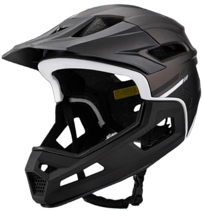 predolo Caschi a 360° da Ciclismo, Casco Integrale da Bici con Mentoniera Staccabile, 58 Cm-62 Cm Circonferenza della Testa Regolabile, Casco da Bicicletta per Pattinaggio E Ciclismo, Nero