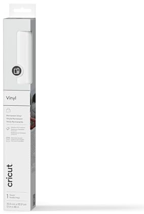 Cricut Permanent Adhesive Vinyl Sheet | 30.5 cm × 1.2 m | Gloss White | Self-Adhesive Vinyl for All Cutting Machines