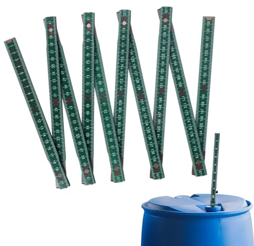 Oil Tank Level Gauge, 2 Meters 10-Fold Measuring Stick,Green Folding Measuring Stick Ruler for Tank, Dip Sticks for Checking Oil,Oil Tank Metre Rulers Featuring Two Scales of Centimeters and Inches