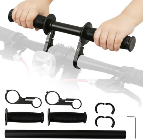 EAAGHK Extensor de Manillar de Bicicleta, Extensor Manillar Bicicleta con Abrazaderas Doble, Alargador de Manillar Bicicleta de 45 cm de largo, Soporte de Extensión de Bicicleta para Luces GPS Móvil