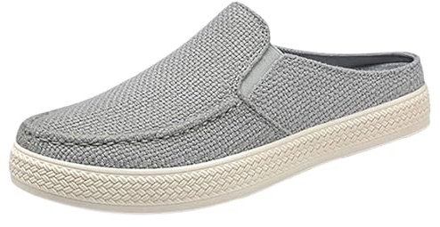Generiska tofflor herr pantoletter, träskor män espadriller tofflor linne sandaler fram stängda trädgårdstofflor linne sula sandaler & glides sommar fritidsskor bekväma promenadskor