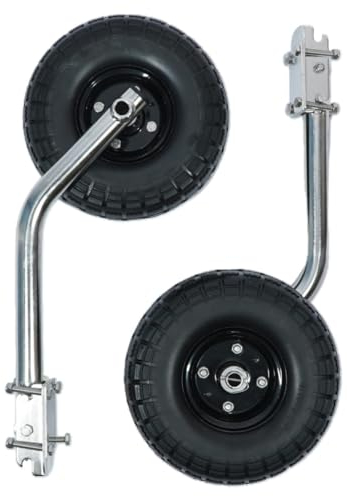 HIBO Slipräder für Schlauchboot – klappbare Strandräder aus Edelstahl – Keine Platten Reifen, salzwasserfest & unter dem Heck montierbar