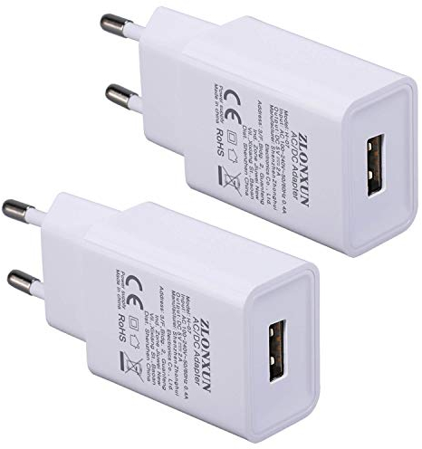 2er Pack USB Ladegerät 5V 2A USB Netzteil Stecker Netzstecker Steckdosenadapter Ladestecker Kompatibel mit iPhone,BlackView,Kopfhörer,Tischleuchte,E-Book Reader,Tablet Kinder (2er-Pack)