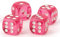 WeLoveDice 16mm W6 Würfel rosa transparent/weiß - Made in Germany! - 5Stk