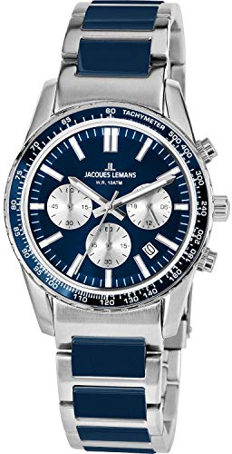 JACQUES LEMANS Unisex-Uhren Analog Quarz One Size Blau 32016509