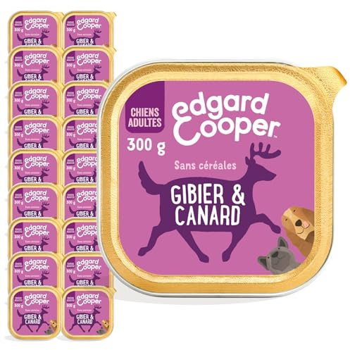 Edgard & Cooper Patè Per Cani, (selvaggina e anatra, 300 g x 18), Senza Cereali& Biologico, Carne fresca e proteine di qualità, ingredienti reali per cani, Ipoallergenico, Senza zuccheri aggiunti