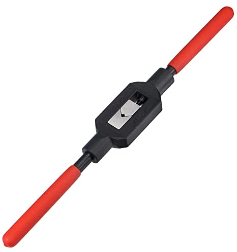 sourcing map Adjustable Tap Wrench Handle for 1/4-3/4 (UNC/UNF) / Metric M5-M20 Taps, Thread Tap Holder Reamer Hand Tapping Tool for Machinist Repair with Plastic Dipped Handle