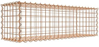 Rostige Gabione 100 cm x 30 cm x 30 cm (L x H x D), maskstorlek 5 cm x 5 cm, spiral