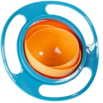 Non-Spill 360 Degrees Gyro Bowl with Lid - Unspillable Magic Snack Bowl for Babies, Kids & Toddlers