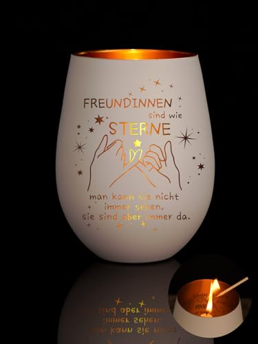 Portavelas con grabado, regalos para mejor amiga, portavelas para novia Navidad, portavelas de cristal con frase, calendario de Adviento para mujeres, amigas, regalos de amigo invisible