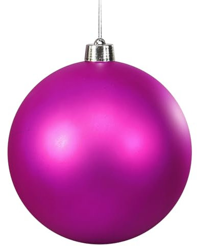Weihnachtskugeln Groß Dekokugel,7.8 Inch Wetterfeste Riesen XXL Outdoor Draußen Kunststoff Weihnachtskugel,Aussen Christbaumkugeln Kugeln Weihnachten Baumkugel mit Aufhänge Öse (Hot Pink)