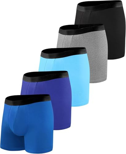 BEENIUBEE Mutande Incontinenza Uomo 5 Pack, Lunga Incontinenza in cotone lavabile con assorbente 150ml di volume di urina, riutilizzabili, Biancheria intima a Prova di Perdite(Multicolore01, XL)