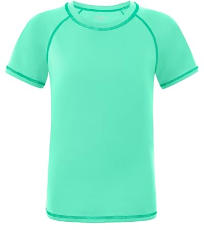Roadbox Boys Rash Guard Short Sleeve Swim Shirt, UPF 50+ UV Water Shirts for Kids, Surf Fishing Sun Protection Rashguard