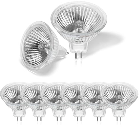 Morotty Confezione da 8 Alogena Lampada GU5.3 12v 35w, Lampadine MR16 2700K Bianco Caldo, Dimmerabile, 420LM Faretti da Incasso MR16 per Illuminazione Della Pista, Illuminazione da Incasso